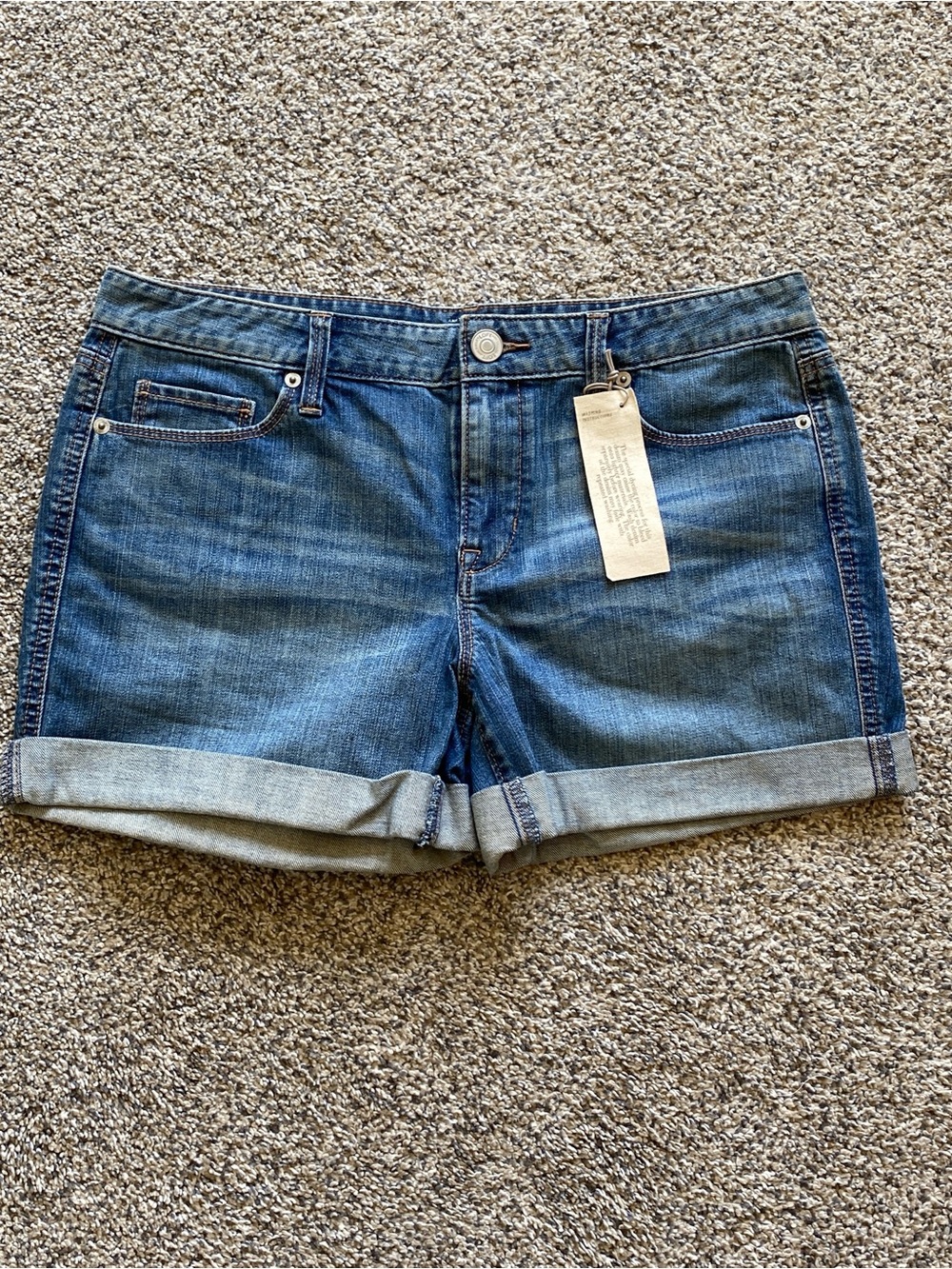 LOFT NWT Blue Rolled Hem Denim Shorts